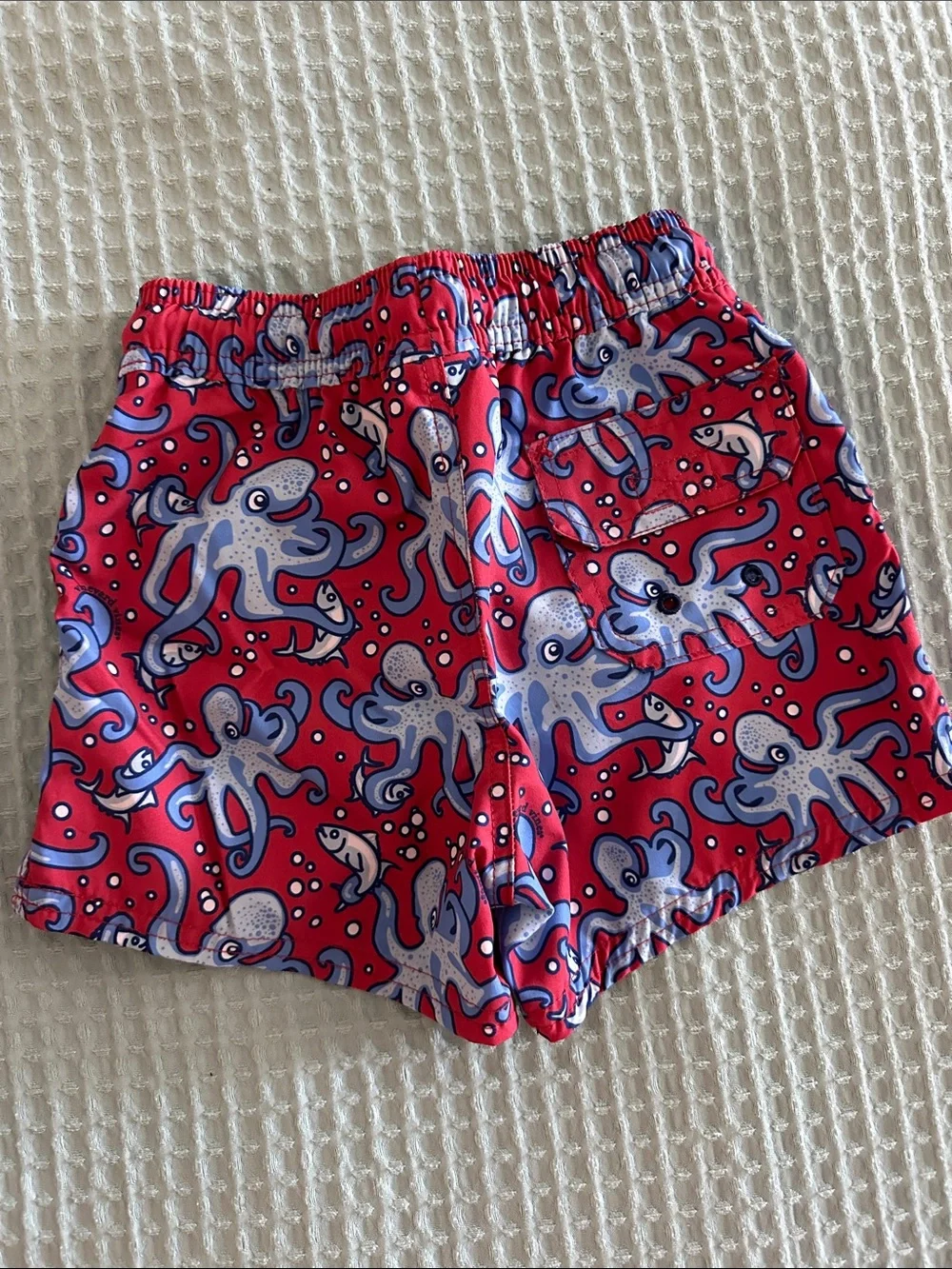 Vineyard Vines Red Octopus & Blue Sea Creature Swim Shorts